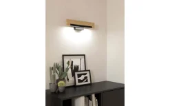 Camacho Vägglampa 44cm LED 3000K 8,5W Svart/Ek