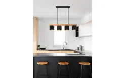 Cameron Takpendel 4-delad E14 svart/trä