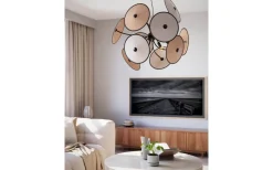 Cappello Taklampa Ø82cm Matt Svart/Beige