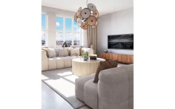 Cappello Taklampa Ø82cm Matt Svart/Beige