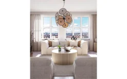 Cappello Taklampa Ø82cm Matt Svart/Beige