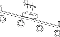 Cardillio Takspotlight 9cm LED 3000K 4x3,2W + 2x3,3W Krom