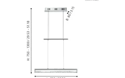 Cardito Hisslampa 70cm LED 2700-5000K 24W Krom/Kristall