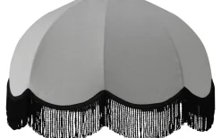 Carolin Lampskärm Ø50cm Vit med Svart Frans