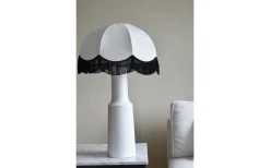 Carolin Lampskärm Ø50cm Vit med Svart Frans