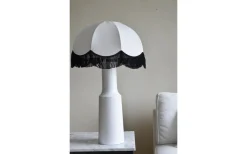 Carolin Lampskärm Ø35cm Vit med Svart Frans