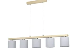 Castralvo Taklampa 121cm 5L Trä/Vit