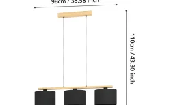 Castralvo Taklampa 98cm Svart/Brun