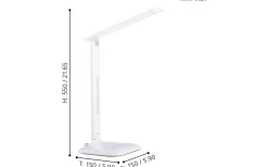 Caupo Skrivbordslampa 32cm LED 3000/5000/6500K 2,1W Vit