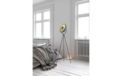 Chewy Golvlampa E27 matt svart/guld