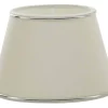 Chintz Oval Lampskärm 25cm Offwhite med Silverprofil