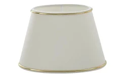 Chintz Oval Lampskärm 33cm Vit med Guldprofil