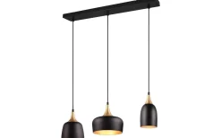 Chiraz Takpendel 3-delad E27 mattsvart/mattmässing