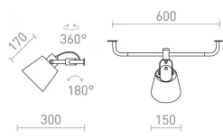 Choupette Vägglampa Svart/Grå