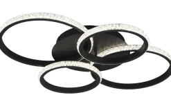 Cires Plafond LED mattsvart/kristalleffekt 4000K