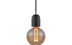Classic Pendel Med E27-Sockel Svartoljat Trä