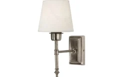 Classic Vägglampa Antiksilver med Lampskärm Mia Offwhite