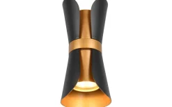 Coat Vägglampa 2xGU10 matt svart/guld