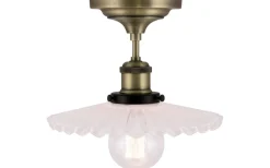 Cobbler Plafond 25cm E27 Antikmässing/Vit