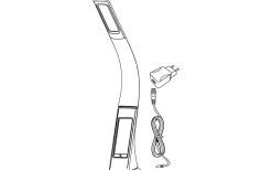 Cognoli Skrivbordslampa med Klocka 51cm LED 5000K 4,4W Svart