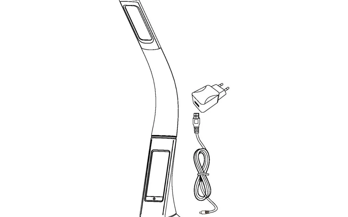 Cognoli Skrivbordslampa med Klocka 51cm LED 5000K 4,4W Svart