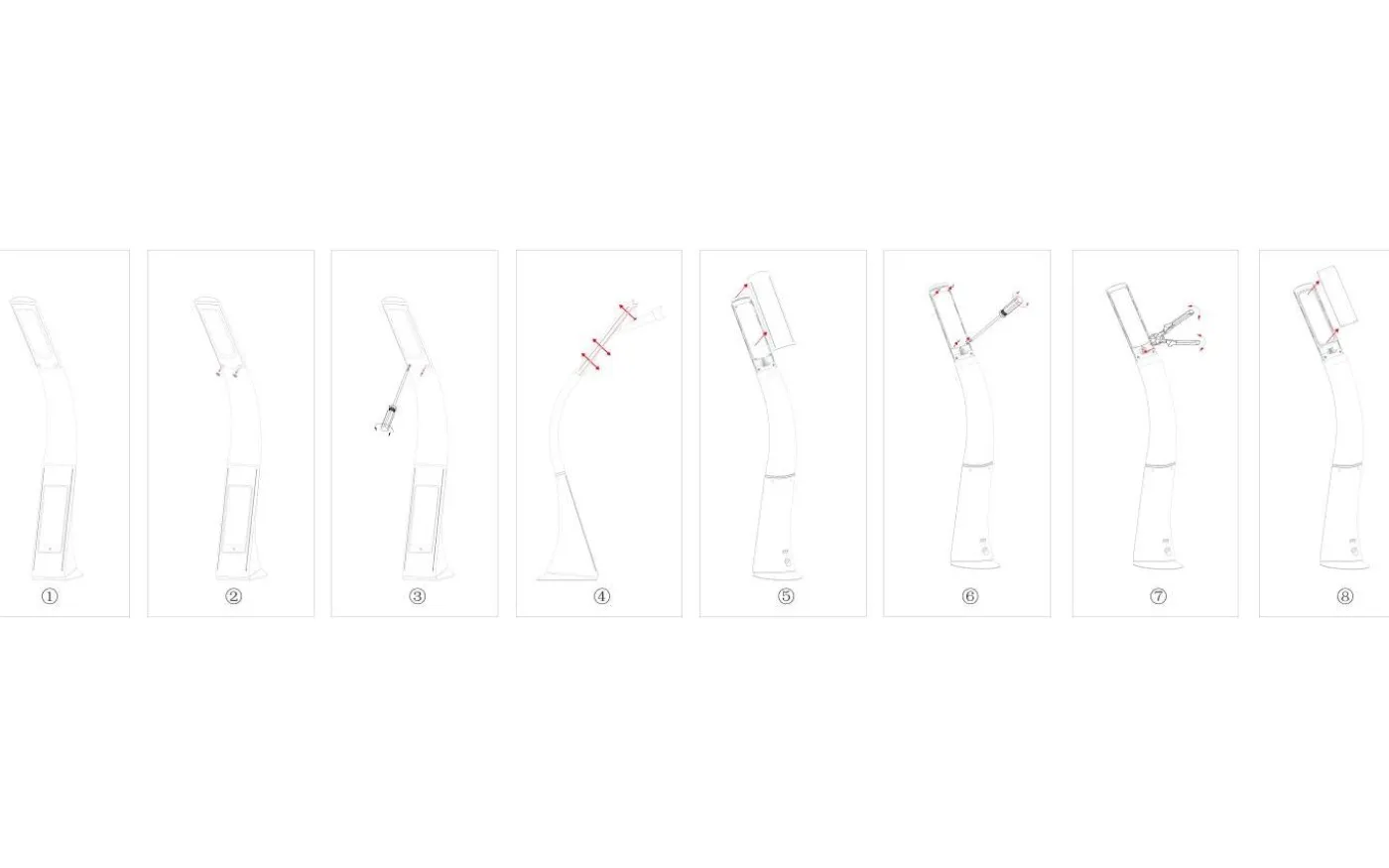 Cognoli Skrivbordslampa med Klocka 51cm LED 5000K 4,4W Svart