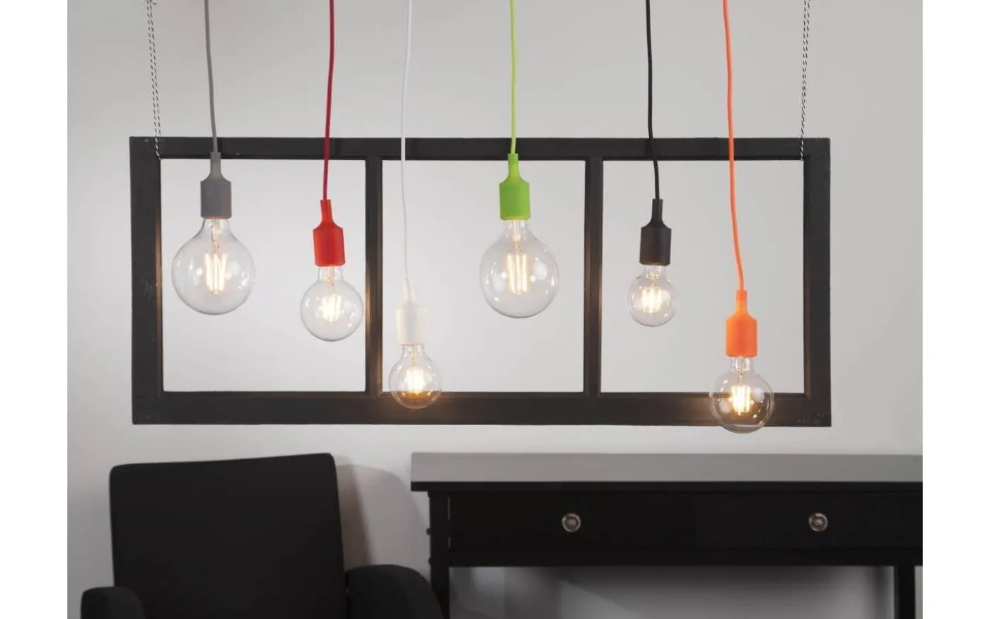 Color Pendel E27 med Takkopp 1,2m Grå