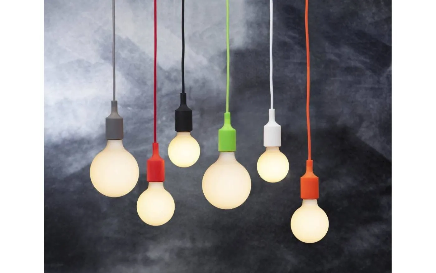 Color Pendel E27 med Takkopp 1,2m Grå