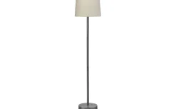 Columbus Golvlampa 131cm Råsilver med lampskärm Sofia Natur