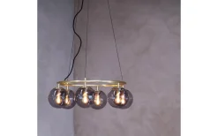 Como Takkrona 65cm 6 Kupoler Mässing/Rök