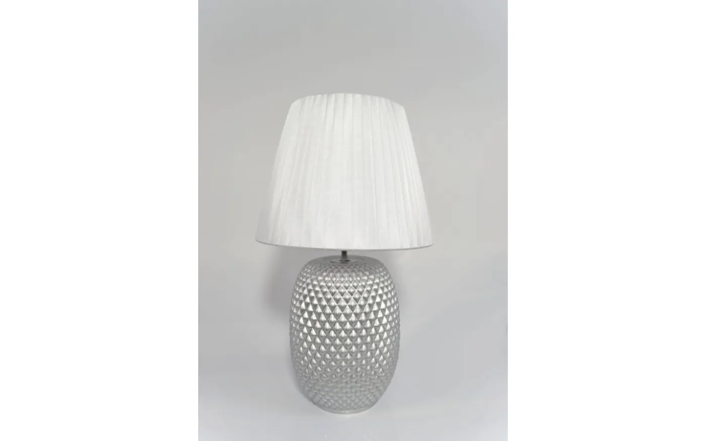 Cornelia Bordslampa 42cm Silver/Vit