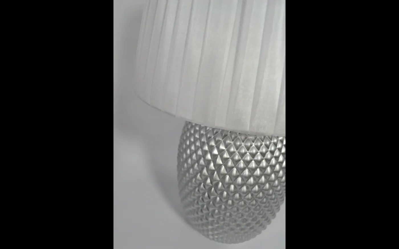 Cornelia Bordslampa 42cm Silver/Vit