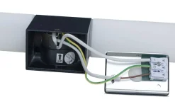 Cosenza Vägglampa med Uttag 44cm Svart IP44