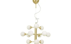 Cosmos Taklampa 52cm 12L Mässing/Opal