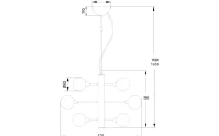 Cosmos Taklampa 52cm 12L Mässing/Opal