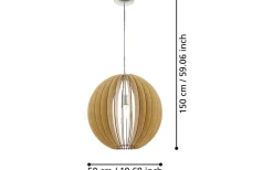 Cossano Taklampa 50cm Lönn