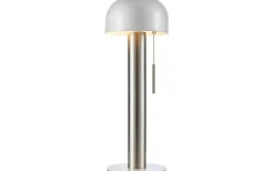 Costa Bordslampa 46cm Satin Nickel/Vit