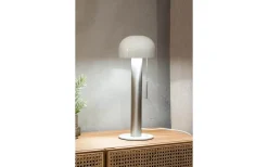 Costa Bordslampa 46cm Satin Nickel/Vit
