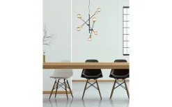 Cross Taklampa 6xE27 matt svart/guld