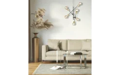 Cross Taklampa 6xE27 matt svart/guld