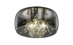 Crystal Plafond 35cm 3xE14 krom/rökfärgat glas