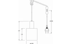 Cylinder Fönsterlampa 9cm Svart/Rök