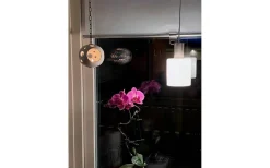 Cylinder Fönsterlampa 9cm Stål/Opal