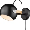 DC Vägglampa Svart/Ek