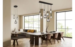 Diva Takpendel 8-delad E27 mattsvart/förkromad