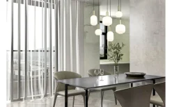 Diva Takpendel 6-delad E27 matt mässing/vit