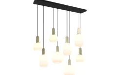 Diva Takpendel 8-delad E27 matt mässing/vit