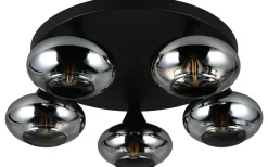 Divina Plafond 5-delad E14 matt svart/rökfärgad