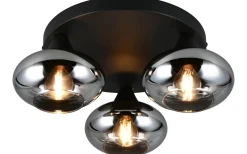 Divina Plafond 3-delad E14 matt svart/rökfärgad