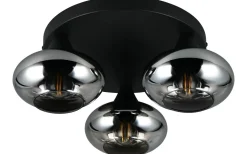 Divina Plafond 3-delad E14 matt svart/rökfärgad